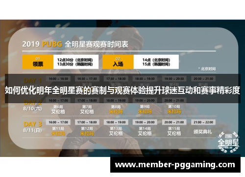 如何优化明年全明星赛的赛制与观赛体验提升球迷互动和赛事精彩度 如何优化明年全明星赛的赛制与观赛体验提升球迷互动和赛事精彩度